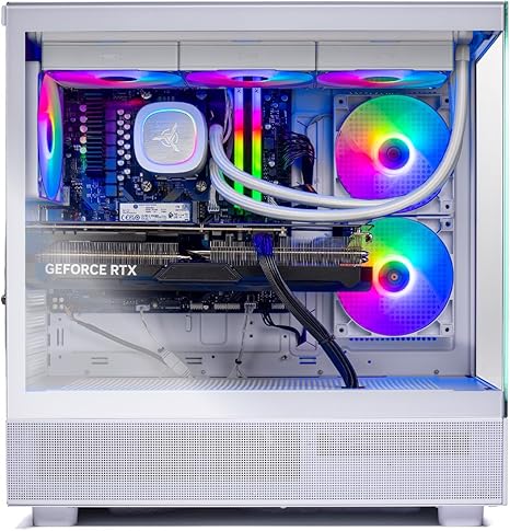 Skytech Azure Gaming PC Desktop, Ryzen 7 9700X 3.8 GHz (5.5GHz Turbo Boost), NVIDIA RTX 4060 8GB GDDR6, 1TB SSD, 16GB DDR5 RAM 6000, 650W Gold PSU, 360mm ARGB AIO, Wi-Fi, Win 11 Home