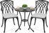 NUU GARDEN Patio Bistro Sets 3 Piece Cast Aluminum Bistro Table and Chairs Set with Umbrella