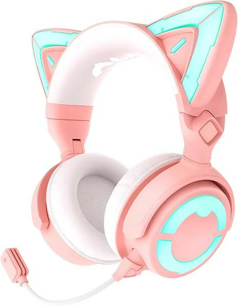 YOWU Cat Ear Headphones Gaming Headset with Mic