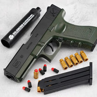 Soft Bullet Toy Manual Lunch Gun Children Outdoor Shooting Toy Birthday Gift For Boys, Bullet Shell Ejection Blaster Automatic continuous Shooting Toy Gun Adults Boys Birthday Gifts Outdoor Handgun soft bullet, manual, lunch gun, children, outdoor, shooti