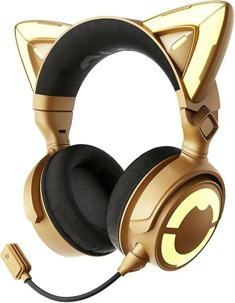 YOWU Cat Ear Headphones Gaming Headset with Mic
